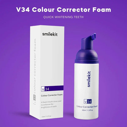 V34 Color Corrector Foam for teeth whitening and stain hiding.