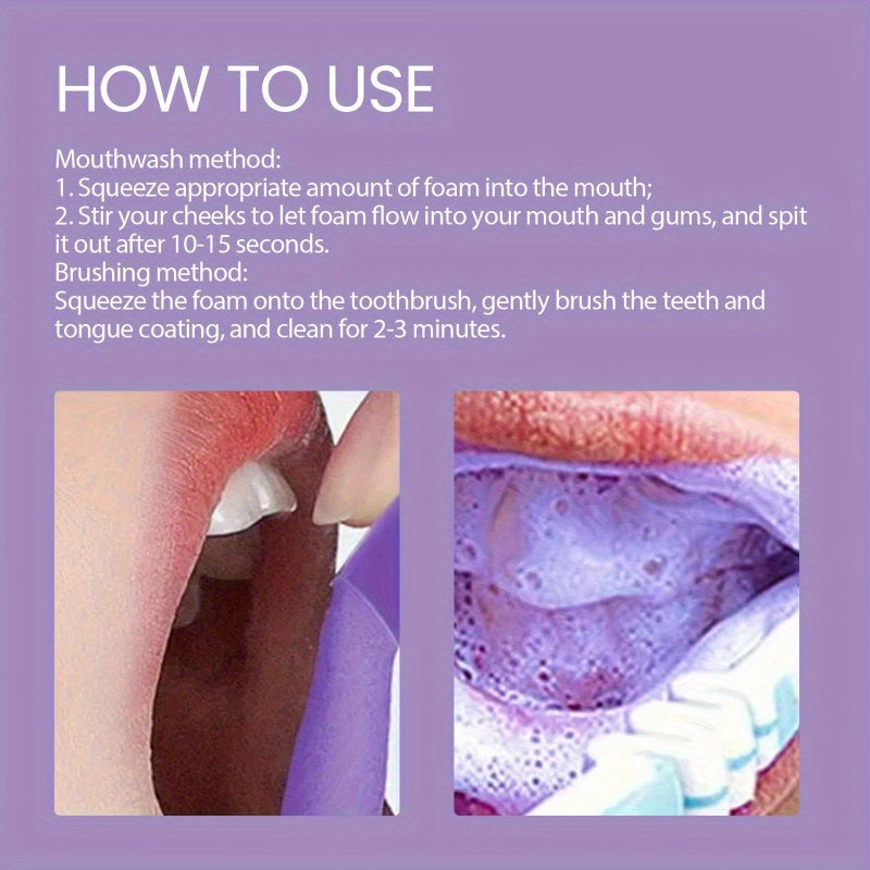 ECIHOE Purple Foaming Toothpaste usage instructions.