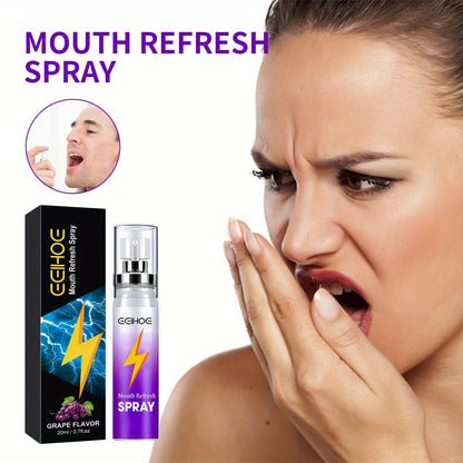 Fresh Breath Grape Oral Care Spray, refreshing grape flavor, convenient 20ml size, pocket-friendly solution for bad breath.