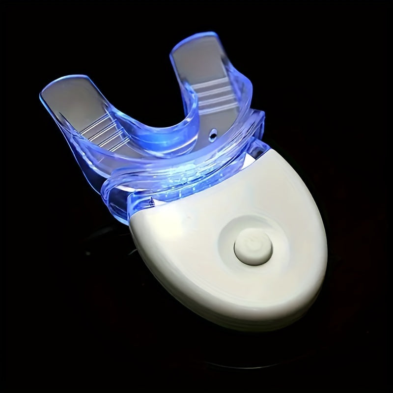 SMILEKIT Home Teeth Whitening Kit with LED Light and plastic mouth tray.