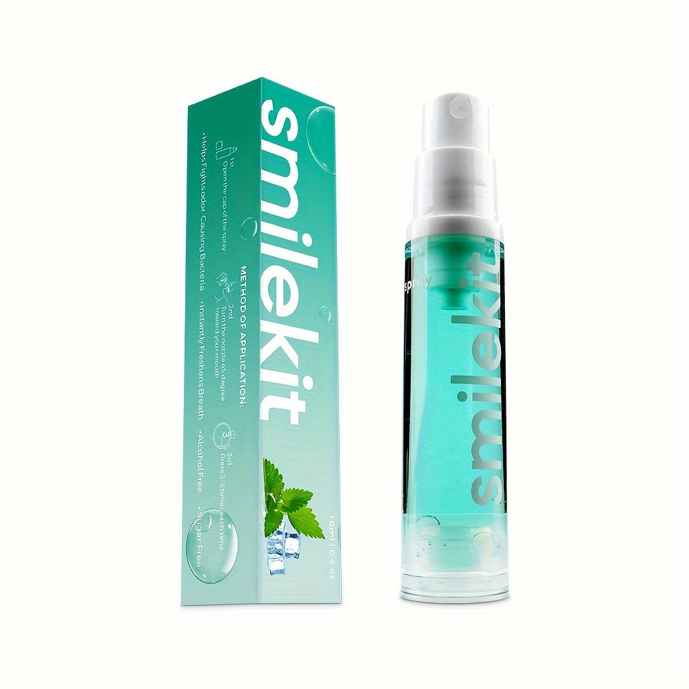 SMILEKIT Peach Grape Mint Breath Freshener Spray, pocket-sized 10ml, alcohol-free, fresh breath on-the-go.