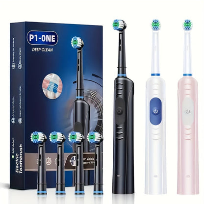 Advanced Electric Toothbrush with multiple brush heads and USB charging, ideal for deep cleaning and oral care.