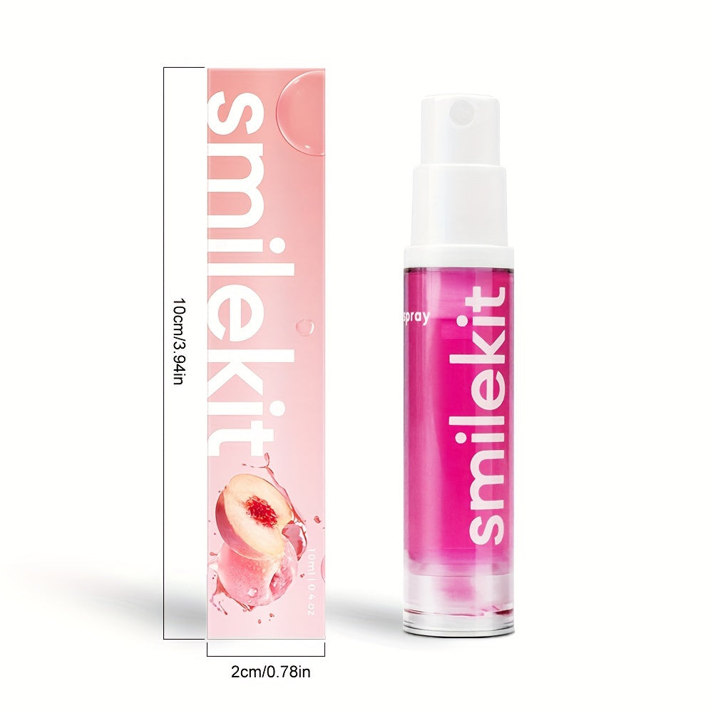 SMILEKIT Peach Grape Mint Alcohol-Free Breath Freshener Spray, pocket-sized oral freshness, 10ml bottle.