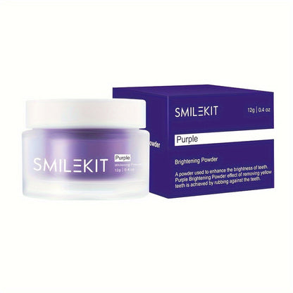 SMILEKIT Purple Teeth Whitening Powder jar and packaging.