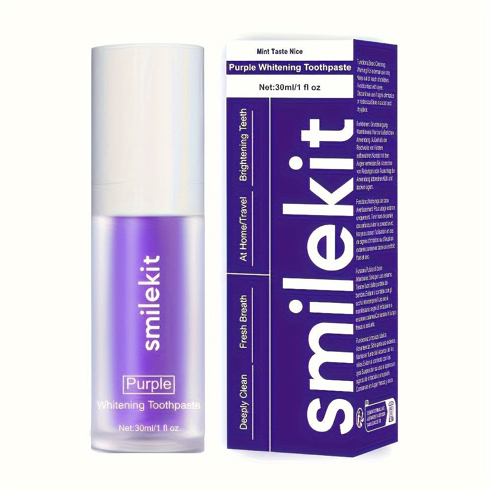 SMILEKIT Radiant Whitening Toothpaste in box and tube, mint flavor, 30ml.