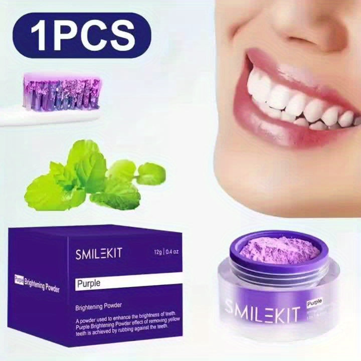 SMILEKIT Purple Teeth Whitening Powder for a brighter, stain-free smile.