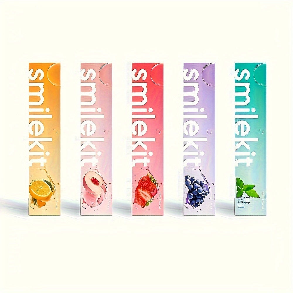 SMILEKIT Peach Grape Mint Breath Freshener Spray assortment pack with vibrant fruit designs on packaging.