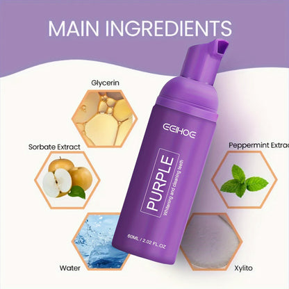 ECIHOE Purple Foaming Toothpaste with main ingredients.