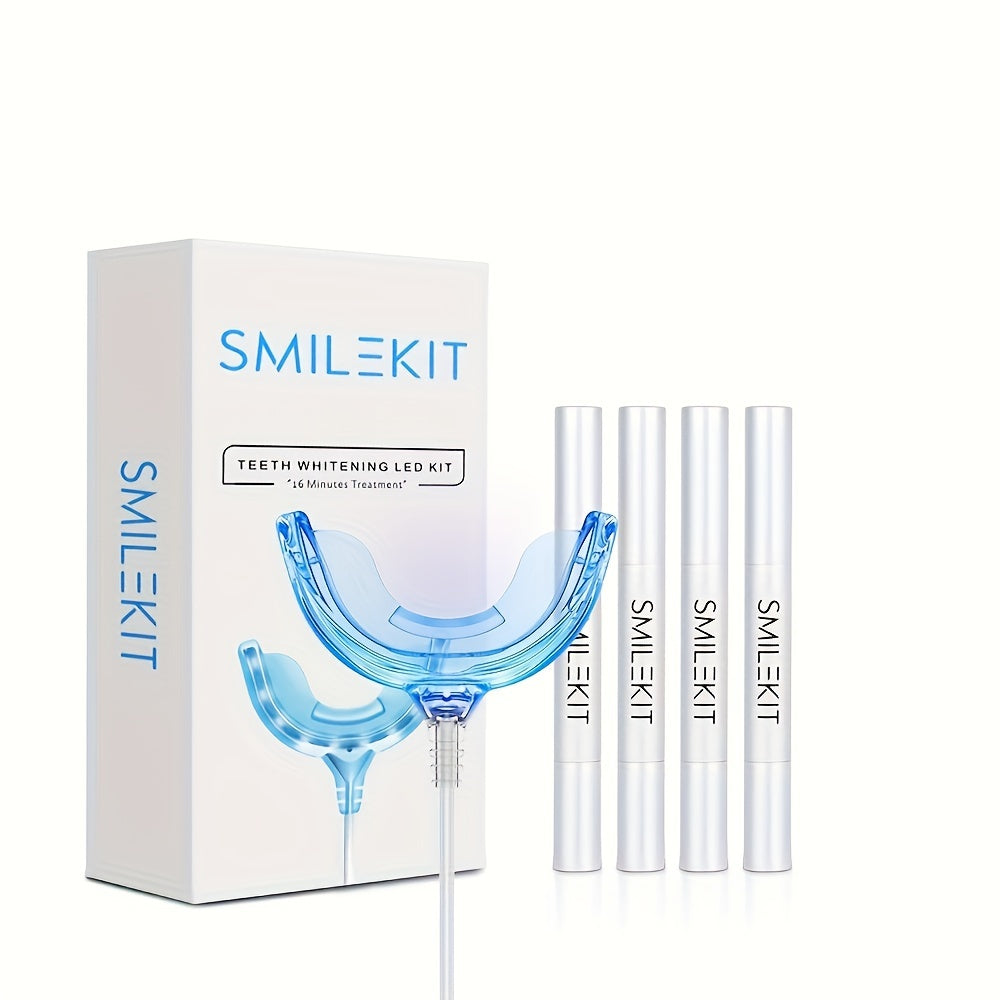 16 LED Teeth Whitening Kit with gel pens for at-home stain removal and bright smile.