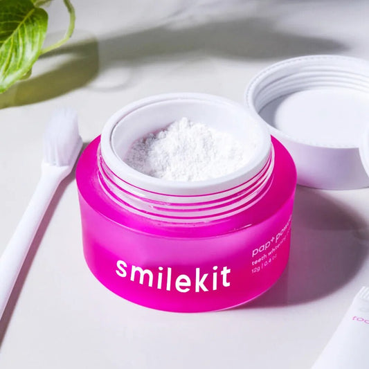 Smilekit PAP+ Whitening Powder for teeth whitening.