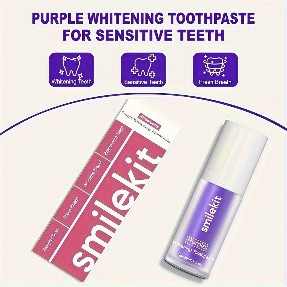 Smilekit Radiant Whitening Toothpaste for sensitive teeth with whitening and fresh breath benefits.