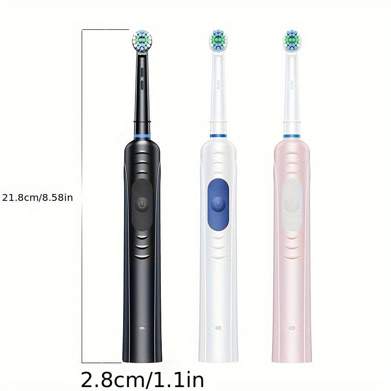 Advanced Electric Toothbrush in black, white, and pink, featuring deep cleaning technology and ergonomic design.