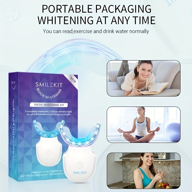 Wireless Teeth Whitening Kit with LED Lights for Portable Whitening Anytime