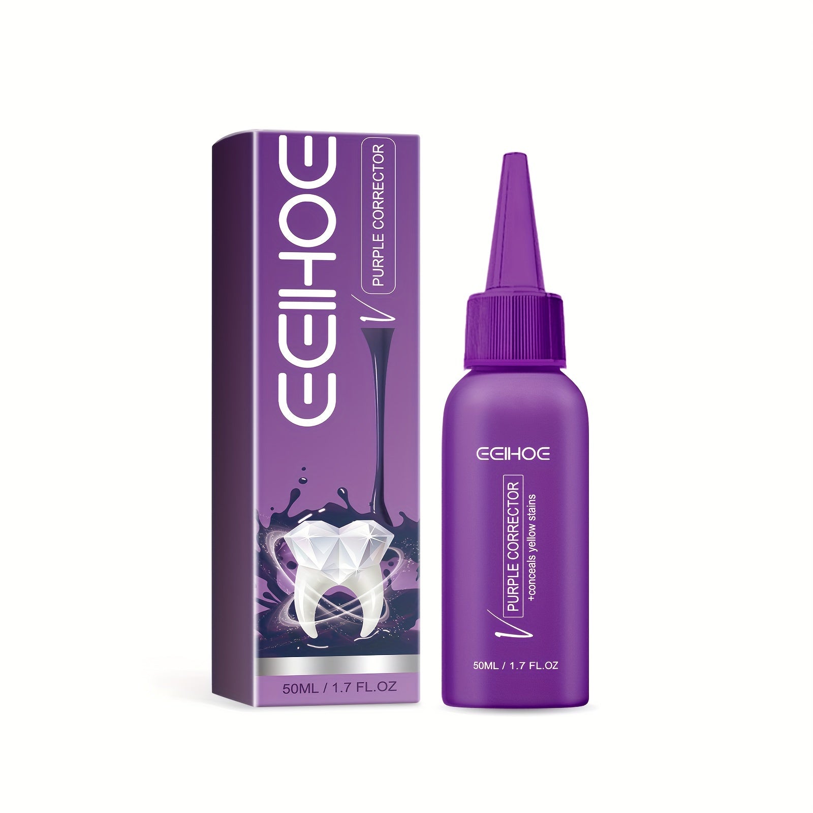 Purple Teeth Cleaning Liquid - 50ml stain remover and teeth whitener for a brighter smile.