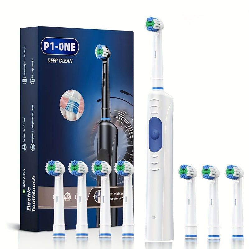 Advanced Electric Toothbrush with multiple brush heads, featuring deep cleaning technology.