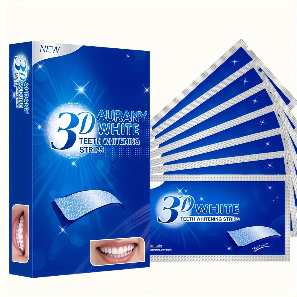 3D Teeth Whitening Strips packaging with strips visible, for effective at-home whitening.