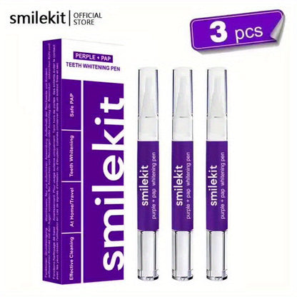 SMILEKIT Teeth Whitening Gel Pen Set with PAP formula for teeth whitening.